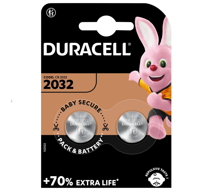 Элемент питания Duracell «Lithium» DL2032, 2шт