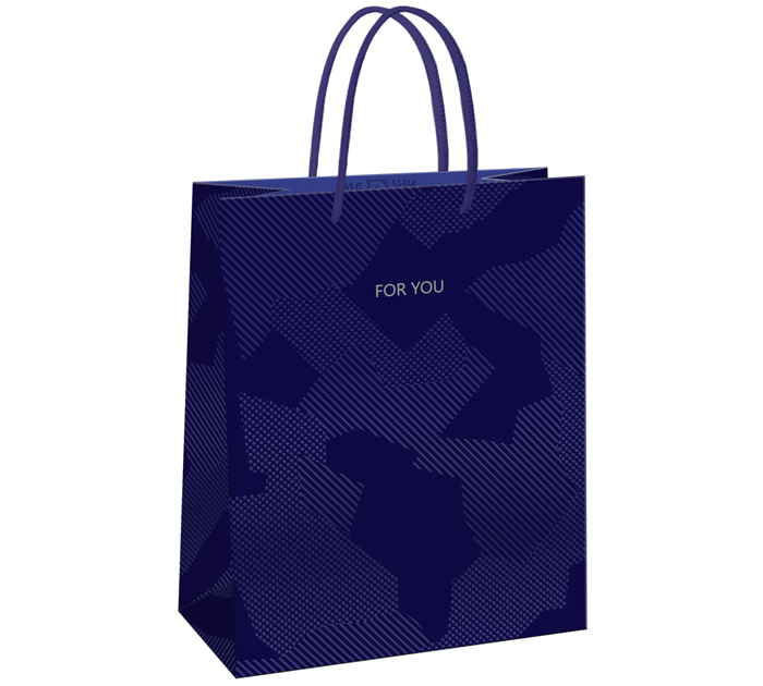 Пакет подарочный Meshu «Blue pattern» 11х14х6.5см
