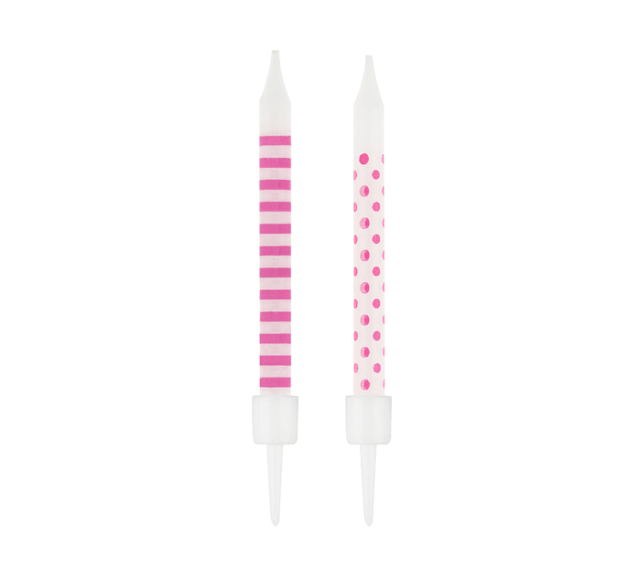 Набор свечей Meshu «Pink pattern» для торта, 6см, 12шт