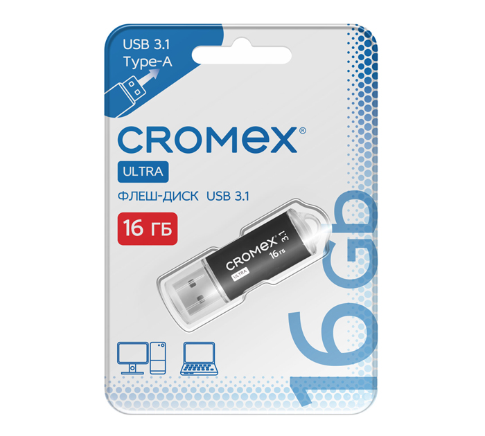 Флэш-карта Cromex «Ultra» USB3.1, 16Gb, черная