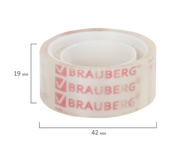 Скотч канцелярский Brauberg 19мм, 10м