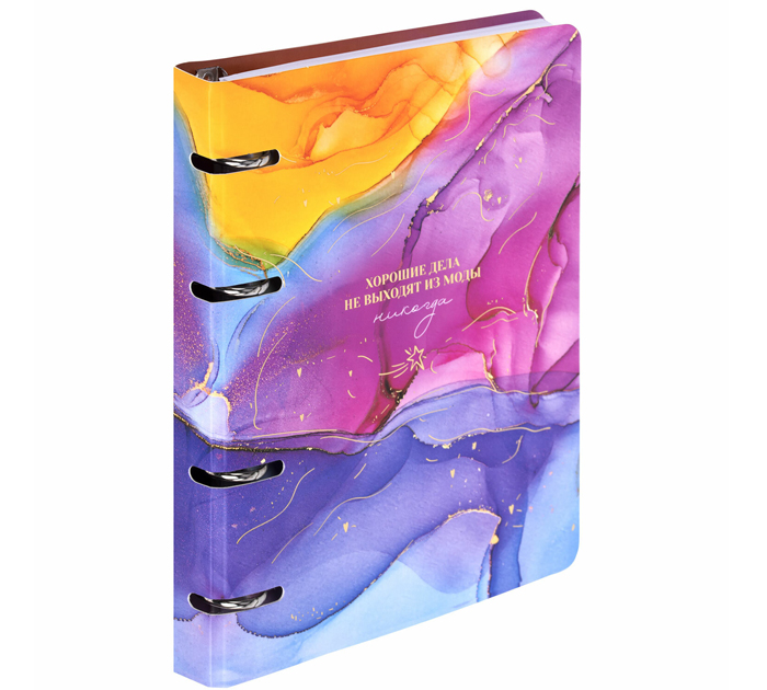 Тетрадь на кольцах А5, 120л, клетка, Brauberg «Liquid art»