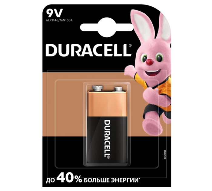 Элемент питания Duracell крона, 6LR61/MN1604, 9V, 1шт