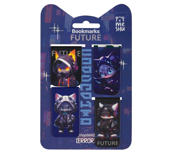 Закладка для книг Meshu «Future» магнитная, 4шт