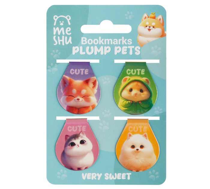 Закладка для книг Meshu «Plum pets» магнитная, 4шт