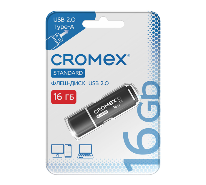 Флэш-карта Cromex «Standard» USB2.0, 16Gb, черная