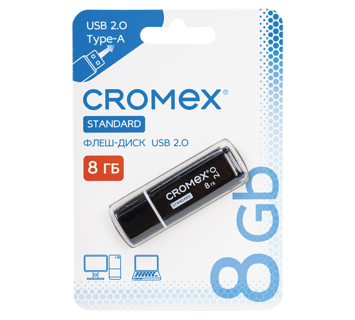 Флэш-карта Cromex «Standard» USB2.0, 8Gb, черная