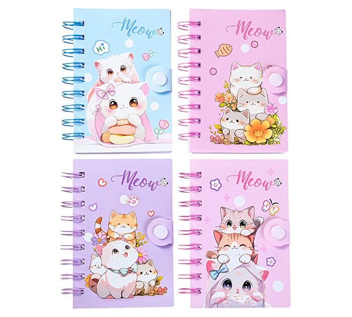 Блокнот А6 на спирали Mazari «Meow» линейка, ассорти, 70л