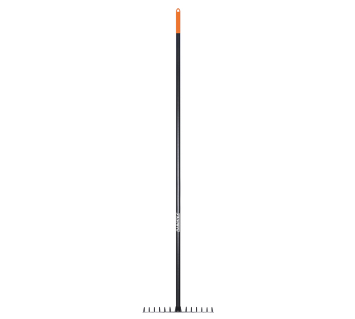 Грабли Rabbitex «Long handle» цельнометаллические, 14 зубьев, 35х10см, общая длина 150см, черенок сталь