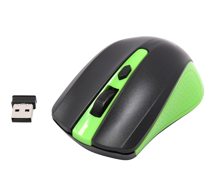Мышь компьютерная Smartbuy One 352 беспроводная, 3+колесо-кнопка, радиус действия 10м, черно-зеленая