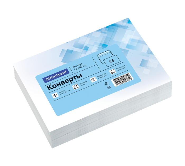 Конверт 114 х 162 мм С6, силикон, защита