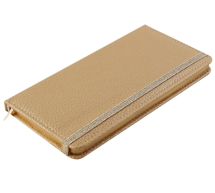Планинг недатированный Fiorenzo «Metallic» 90х170мм, золото, кожзам, на резинке, 128стр