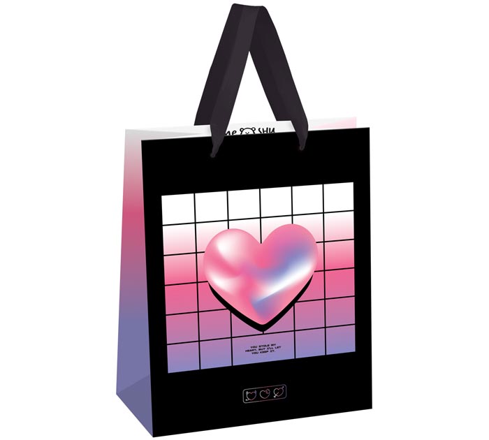 Пакет подарочный Meshu «Heart» 18х23х10см