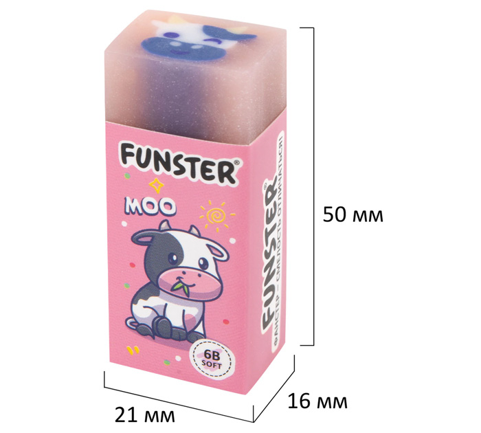 Ластик Funster 50х21х16мм, ассорти