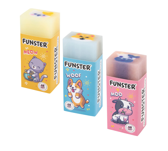 Ластик Funster 50х21х16мм, ассорти
