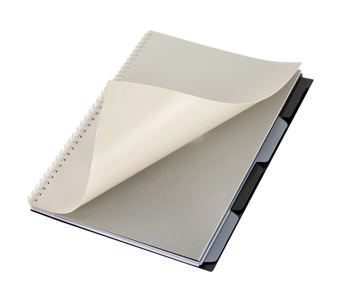 Тетрадь А4 80л, клетка, на спирали, пластиковая обложка, бежевая, с разделителем, Brauberg
