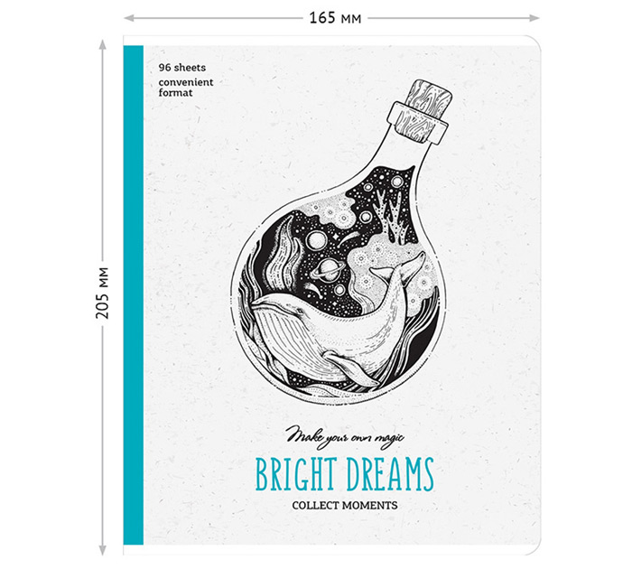 Тетрадь А5 96л клетка, ArtSpace «Рисунки. Bright dreams»