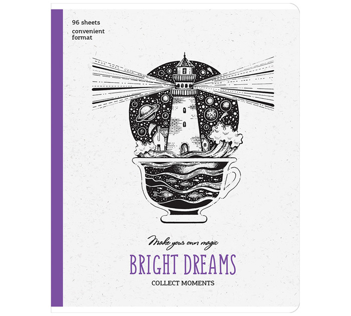 Тетрадь А5 96л клетка, ArtSpace «Рисунки. Bright dreams»