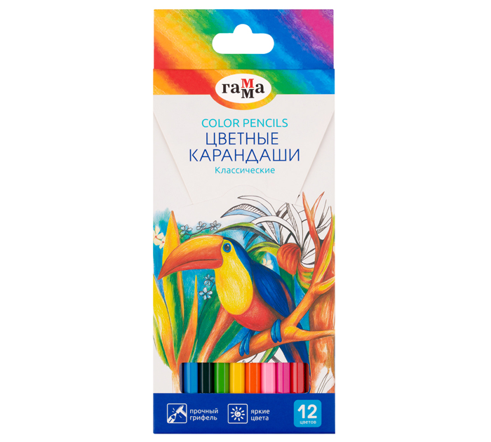 Карандаши цветные Гамма «Классические» 12 цветов
