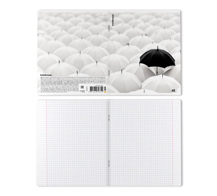 Тетрадь А5 48л клетка, Erich Krause «Black Focus»