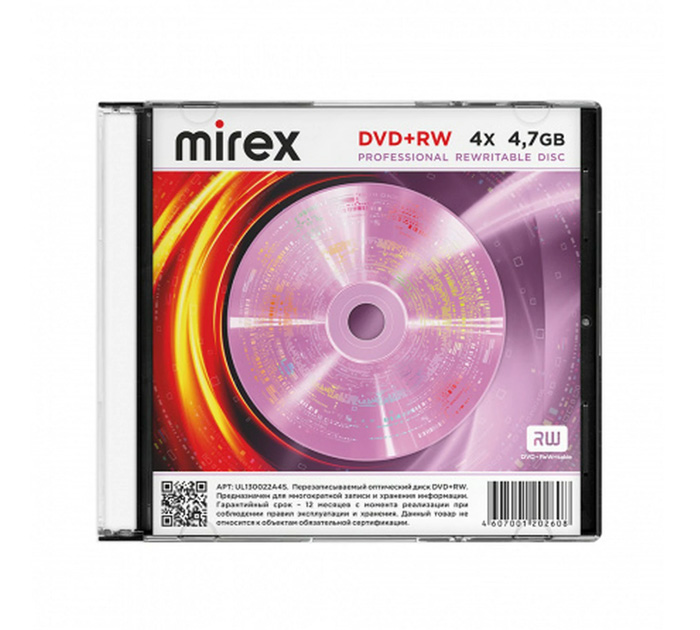 Диск DVD+RW 4.7 Гб Mirex Slim Case