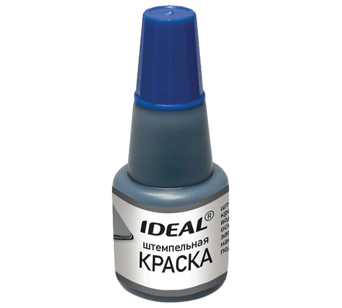 Штемп. краска син. 24мл Ideal на водной основе