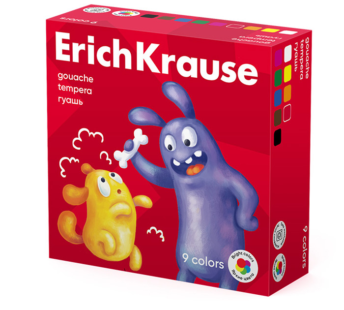 Гуашь 9цв. 20мл Jolly Friends Erich Krause