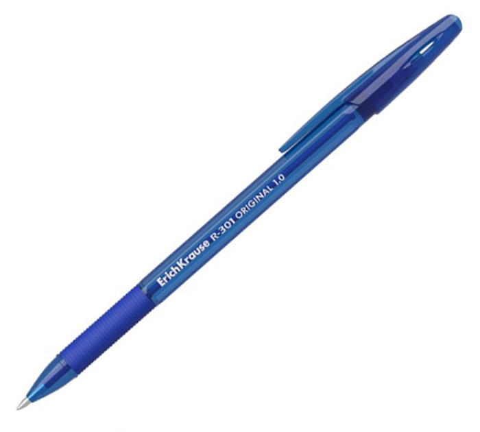 Ручка шар. красн. пишущ.узел 1.0мм Erich Krause R-301 Stick&Grip Original