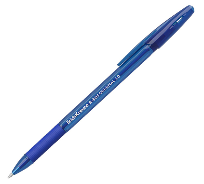 Ручка шар. син. пишущ.узел 1.0мм R-301 Stick&Grip Original Erich Krause