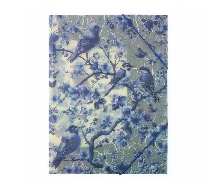 Папка на рез. А4 пласт. полупрозр. 400мкм с рис. Blue birds Fiorenzo